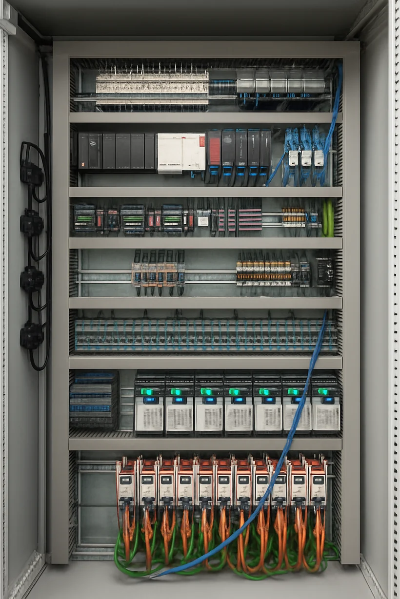 Tablero de control instalado para línea de producción